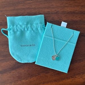Tiffany Blue Double Heart Tag Pendant mini in silver